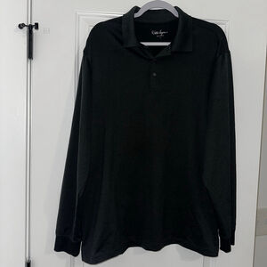 Men's Walter Hagen Gray Long Sleeve Polo Shirt Large